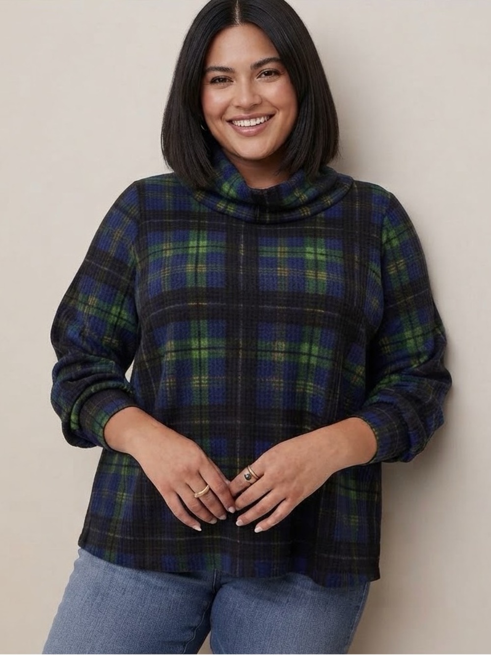 Torrid   	Brushed Waffle Cowl Neck Top